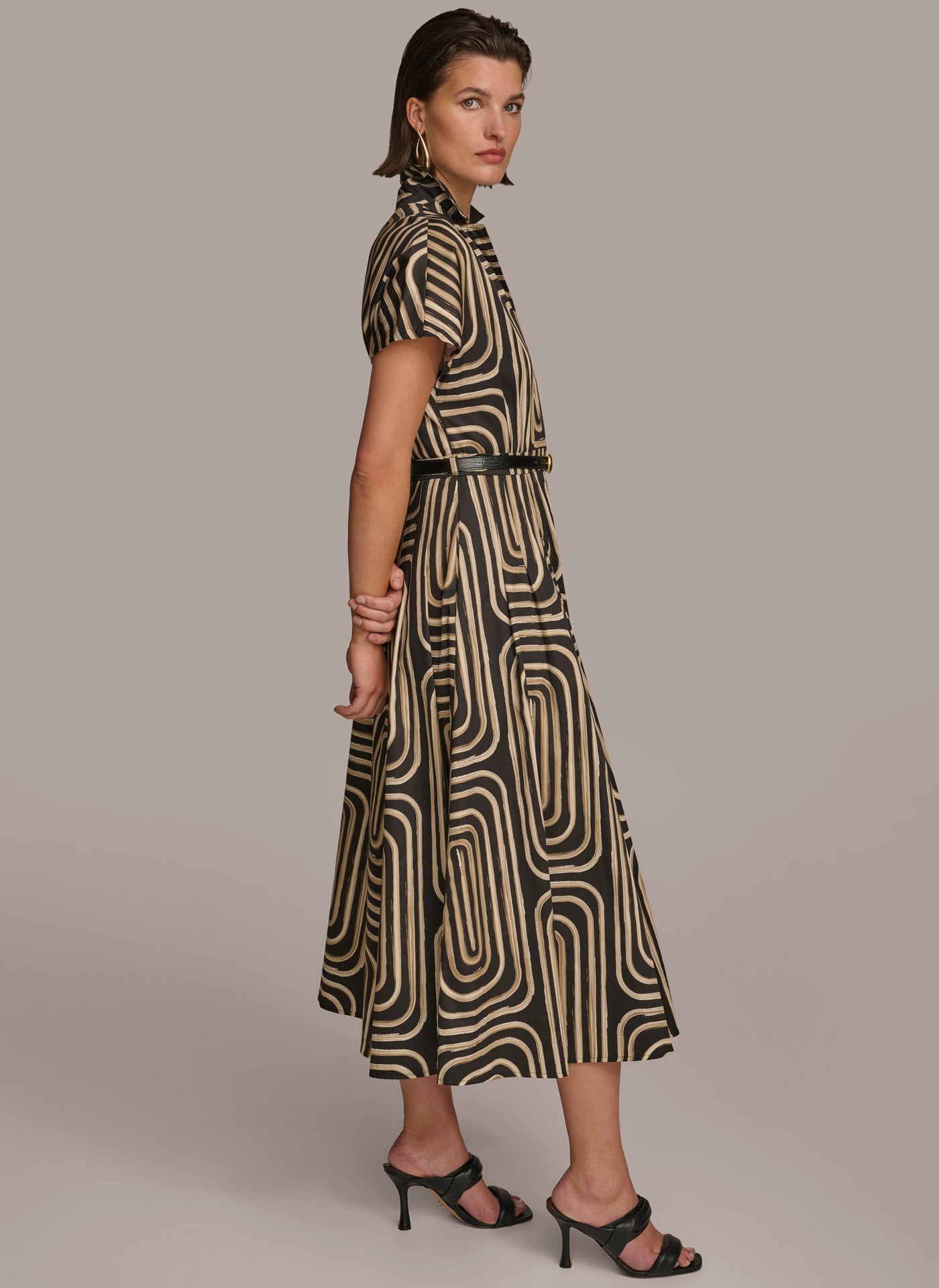 (image for) STAND OUT FROM THE CROWD PRINT BELTED SHIRT DRESS